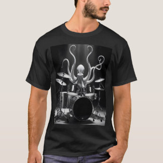 T-Shirt Monochrome Poulpe Batteur Projecteur