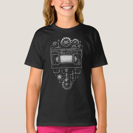 T-shirt Monochrome steampunk VHS Video tape (Devant)