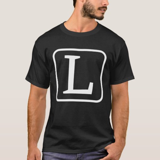 T-shirt Monogram Capital Letter L Initial Alphabet Women M (Devant)
