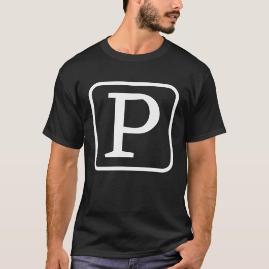 T-shirt Monogram Capital Letter P Initial Alphabet Women M (Devant)
