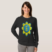 T-shirt Monogram E  Colorful Flower (Devant entier)