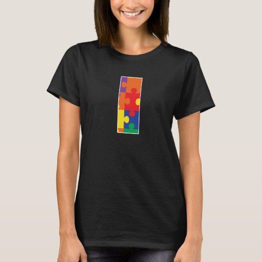 T-shirt Monogram I in Multi Color Puzzle Pieces (Devant)