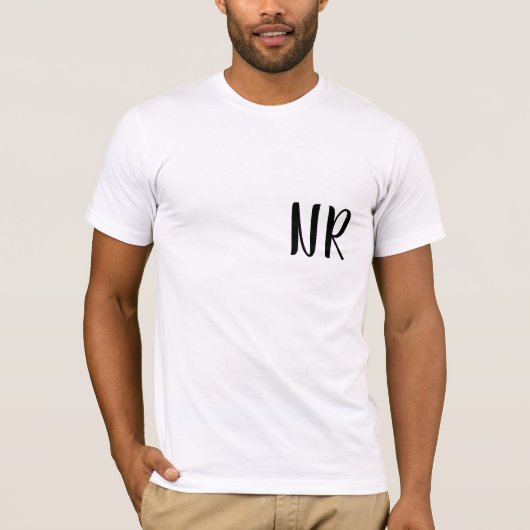 T-shirt Monogram Initials Modern Stylish Trendy Design (Devant)
