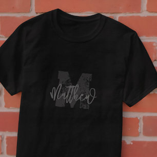 T-shirt Monogram Modern Cool Grunge Ajouter Votre Nom
