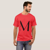T-shirt Monogram Red Black Modern Ajouter Votre Nom Initia (Devant entier)