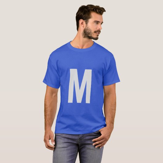 T-shirt Monogramme Ajouter Votre Nom Initial Blue (Devant entier)