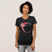 T-shirt Monogramme Aquarelle Fleurs Rose Alphabet Or C (Devant entier)