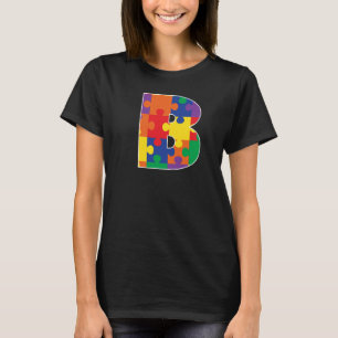 T-shirt Monogramme B dans des pièces de puzzle multicolore