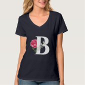 T-shirt Monogramme B en rose rose blanche et quitter (Devant)