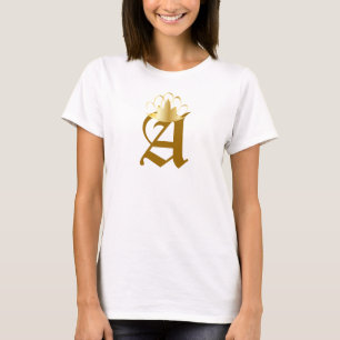 T-shirt Monogramme couronné S-16 Personnaliser princesse