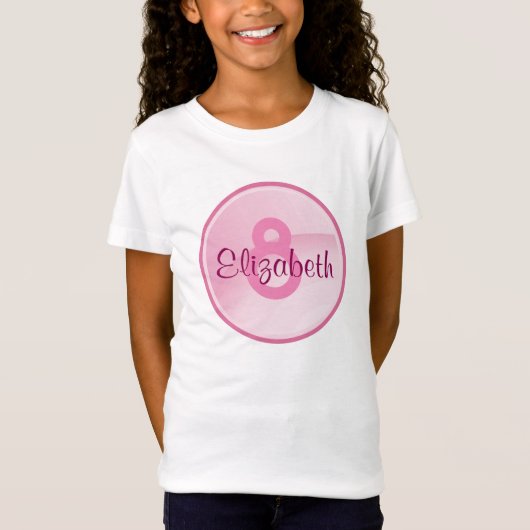 T-Shirt Monogramme d'anniversaire - Nom et âge d'un cercle (Devant)
