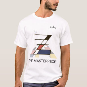 T-shirt Monogramme D'Art Moderne Et Oiseau Mou - Lettre "Z