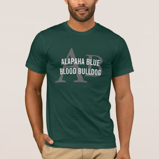 T-shirt Monogramme de bouledogue de sang bleu d'Alapaha (Devant)
