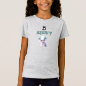 T-Shirt Monogramme de chiot blanc personnalisé (Devant)