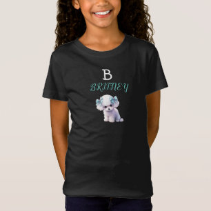 T-Shirt Monogramme de chiot blanc personnalisé
