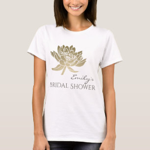 T-SHIRT MONOGRAMME DE FÊTE DES MARIÉES DE LOTUS D'OR PALE