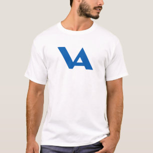 T-shirt Monogramme de lettre minimal classique bleu VA