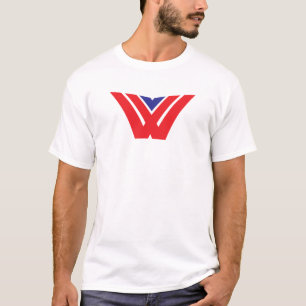 T-shirt Monogramme de lettre W moderne et minimal rouge et