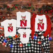 T-shirt Monogramme de Noël Personnalisé Avec Le Nom Funny