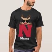 T-shirt Monogramme de Noël personnalisé avec nom Cool Pyja (Devant)