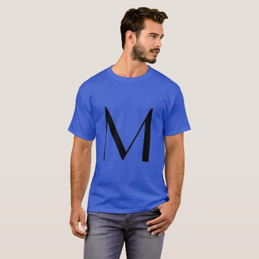 T-shirt Monogramme Deep Royal Black Modern Ajouter Nom ini (Devant entier)