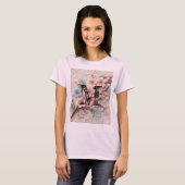 T-shirt Monogramme dentelle rose floral pastel fleurs de c (Devant entier)