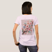 T-shirt Monogramme dentelle rose floral pastel fleurs de c (Dos entier)