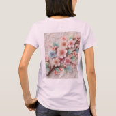 T-shirt Monogramme dentelle rose floral pastel fleurs de c (Dos)