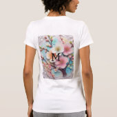 T-shirt Monogramme dentelle rose pastel fleurs de cerisier (Dos)