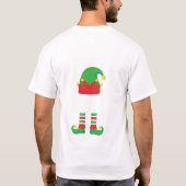 T-shirt Monogramme Elfe de Noël Rouge Vert Unisex (Dos)