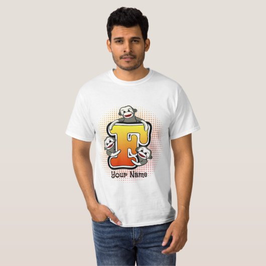 T-shirt Monogramme F Singe-Sock (Devant entier)
