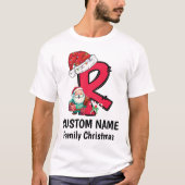 T-shirt Monogramme Famille Noël Personnalisez Avec Nom (Devant)