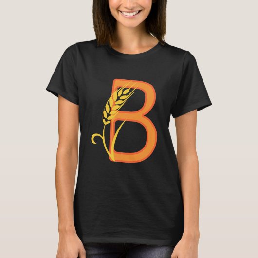 T-shirt monogramme floral B lettre majuscule (Devant)