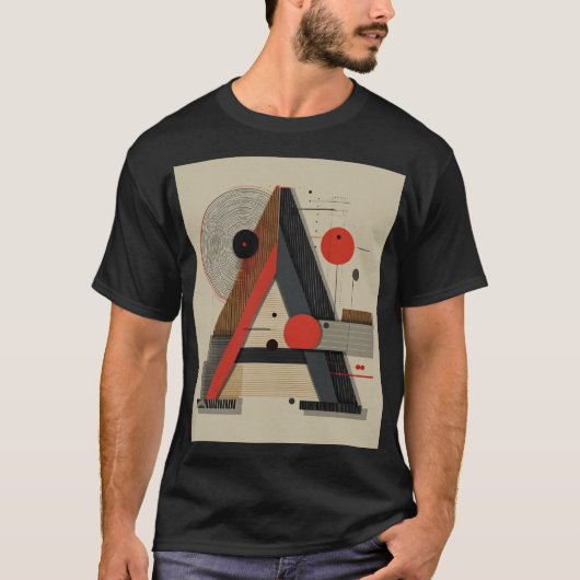 T-shirt Monogramme géométrique inspiré du Bauhaus (Devant)