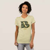 T-shirt Monogramme Initial B Art de fleur de marguerite Pe (Devant entier)