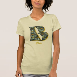 T-shirt Monogramme Initial B Art de fleur de marguerite Pe