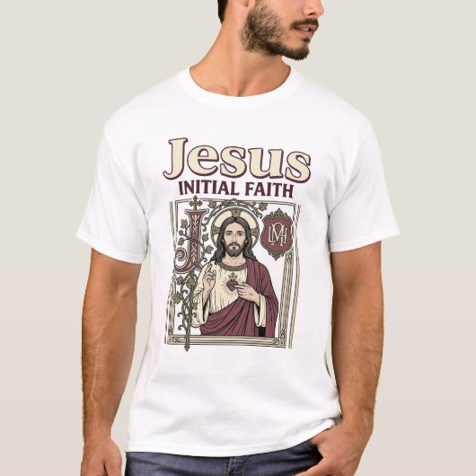 T-shirt Monogramme initial de Jésus Foi Monogramme initial (Devant)