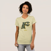 T-shirt Monogramme Initial F Fleur de Marguerite Art Perso (Devant entier)