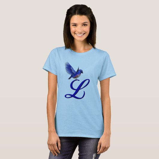 T-shirt Monogramme initial L Élégant (Devant entier)