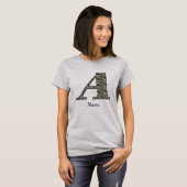 T-shirt Monogramme Initiale A Fleurs D'Hydrangea Personnal (Devant entier)