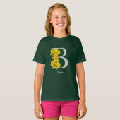 T-shirt Monogramme initiale B personnalisé jonquille (Devant entier)