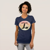 T-Shirt Monogramme Initiale Chat et Pleine Lune (Devant entier)