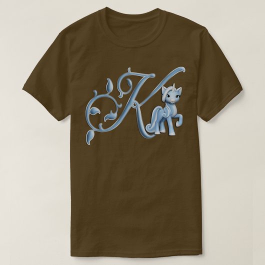 T-shirt Monogramme K Unicorne personnalisée (Design devant)