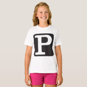 T-shirt Monogramme Lettre Majuscule P en Gras (Devant entier)