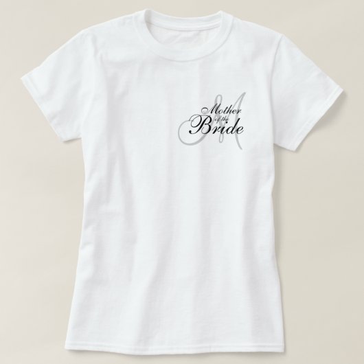 T-shirt Monogramme Mère de la mariée Mariage T—Chemise (Design devant)