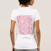 T-shirt Monogramme moderne Nom Aquarelle rose Yellow Spots (Dos)
