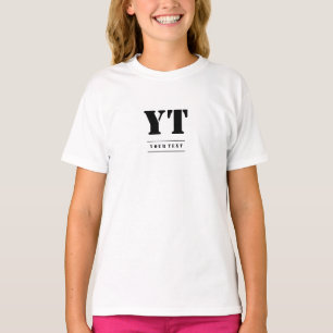 T-shirt Monogramme noir classique simple