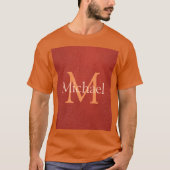 T-shirt Monogramme Nom initial Modèle Mens Cuir Look (Devant)