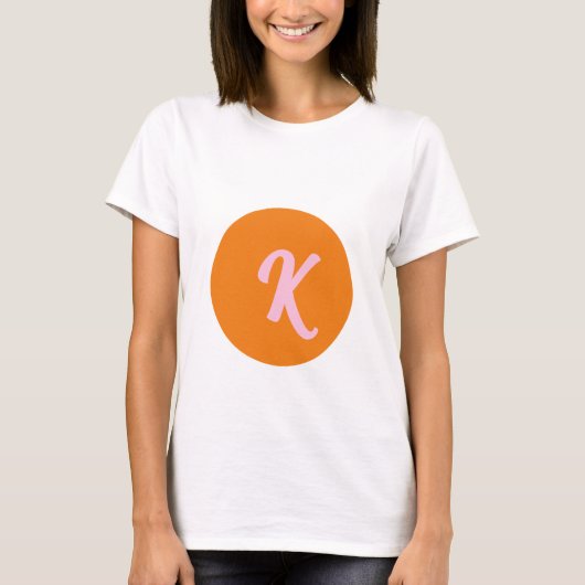 T-shirt Monogramme orange et rose (Devant)