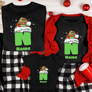 T-shirt Monogramme Personnalisé Avec Nom Famille Noël